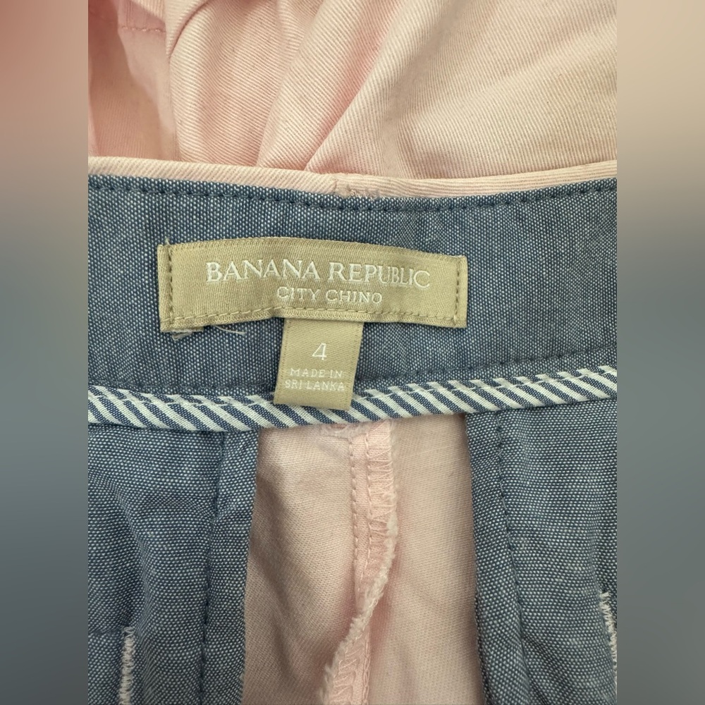 Banana Republic Light Pink Rolled-Hem Chino Shorts Size 4 Cotton - Picture 4 of 9